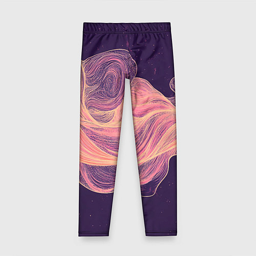 Детские легинсы Бежевые волны текстура / 3D-принт – фото 1