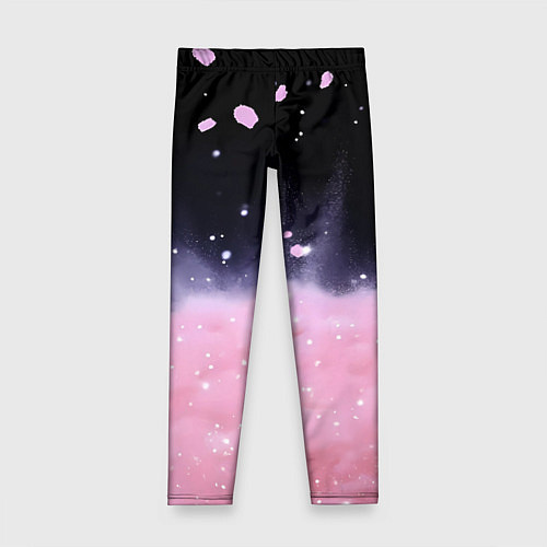 Детские легинсы Розовая текстура с лепестками / 3D-принт – фото 1