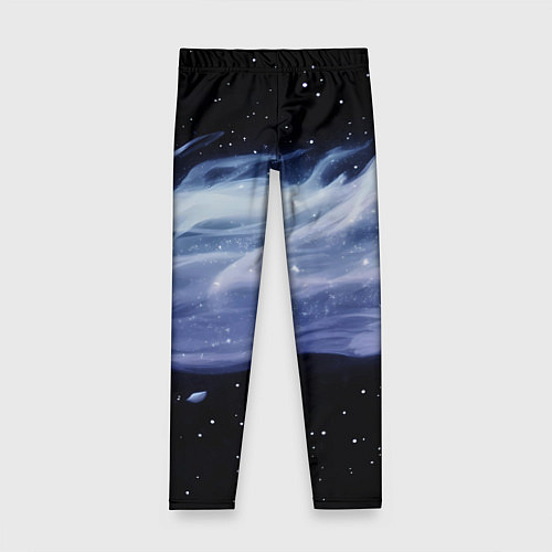Детские легинсы Синяя волна в космосе - текстура / 3D-принт – фото 1
