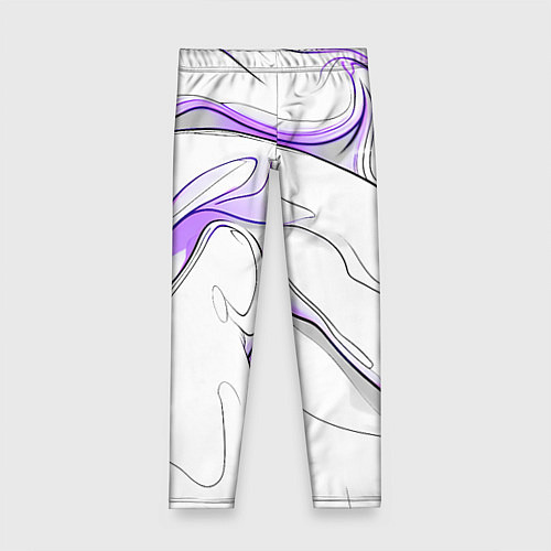 Детские легинсы Черные и фиолетовые линии на белом / 3D-принт – фото 1