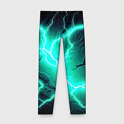 Леггинсы для девочки Color light blue black, цвет: 3D-принт