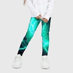 Леггинсы для девочки Color light blue black, цвет: 3D-принт — фото 2