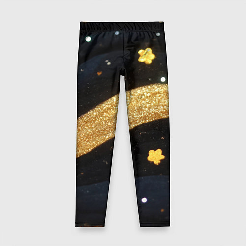 Детские легинсы Золотые волны текстура / 3D-принт – фото 1