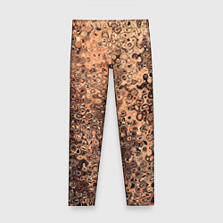 Леггинсы для девочки Светлый коричневый абстрактная текстура, цвет: 3D-принт