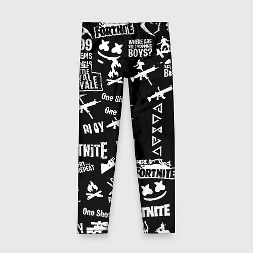 Детские легинсы Черно белые логотипы игр / 3D-принт – фото 1