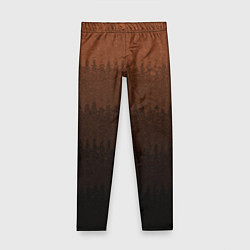 Леггинсы для девочки Чёрно-коричневый полосы от светлого к тёмному, цвет: 3D-принт