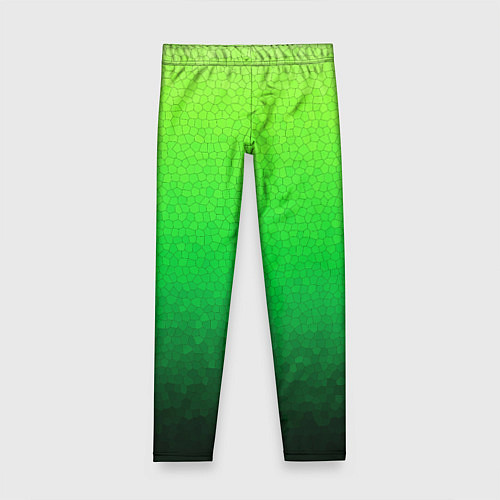 Детские легинсы Градиент мозаика зелёный в тёмный / 3D-принт – фото 1