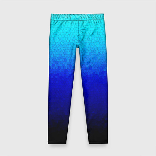 Детские легинсы Градиент мозаика из голубого в чёрный / 3D-принт – фото 1