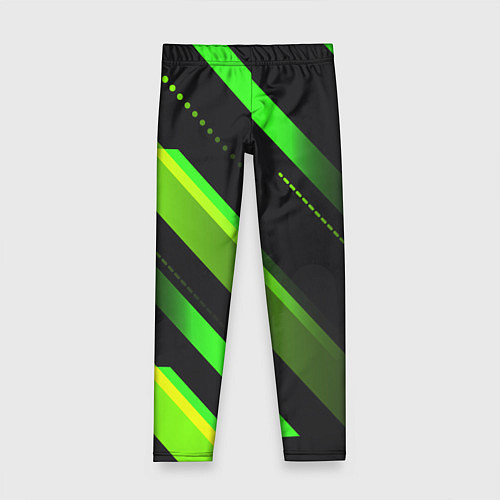 Детские легинсы Color black green / 3D-принт – фото 1