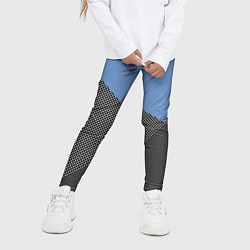 Леггинсы для девочки Сине-серый геометричный, цвет: 3D-принт — фото 2