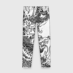 Детские легинсы Татуировка дракона на белом