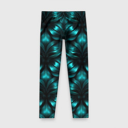 Леггинсы для девочки Зеленые узоры из абстрактных листьев - блестящий п, цвет: 3D-принт