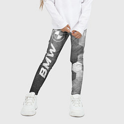 Леггинсы для девочки BMW - grey gradient по-вертикали, цвет: 3D-принт — фото 2