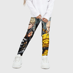 Леггинсы для девочки Генос и Саитама, цвет: 3D-принт — фото 2