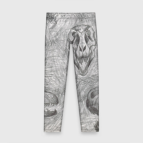 Детские легинсы Черепа динозавров - эскиз / 3D-принт – фото 1