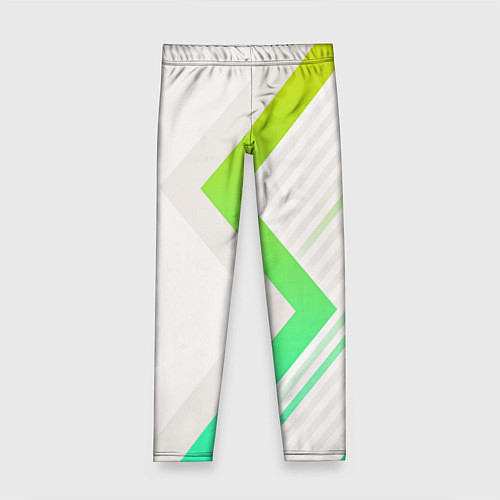 Детские легинсы Color white line green / 3D-принт – фото 1
