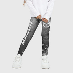 Леггинсы для девочки Mazda - grey gradient вертикально, цвет: 3D-принт — фото 2