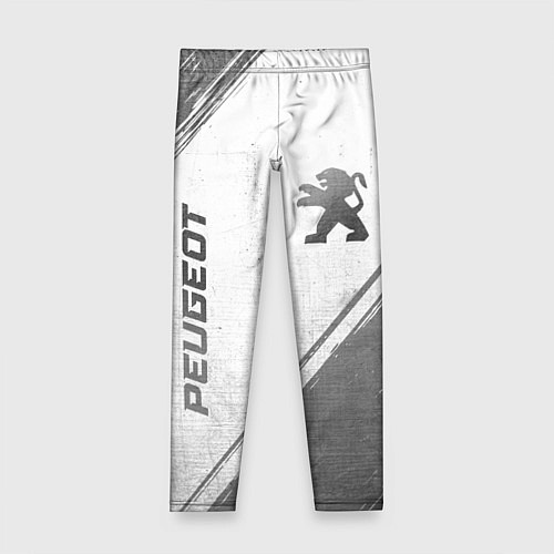 Детские легинсы Peugeot - white gradient вертикально / 3D-принт – фото 1
