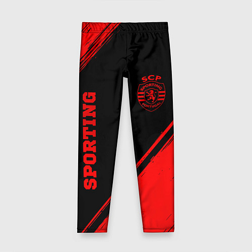 Детские легинсы Sporting - red gradient вертикально / 3D-принт – фото 1