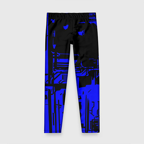 Детские легинсы Чёрный и синий ультрамарин абстракция / 3D-принт – фото 1