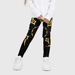 Леггинсы для девочки Этнический паттерн на черном, цвет: 3D-принт — фото 2