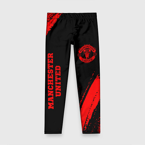 Детские легинсы Manchester United - red gradient вертикально / 3D-принт – фото 1