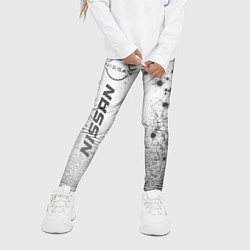 Леггинсы для девочки Nissan - white gradient по-вертикали, цвет: 3D-принт — фото 2
