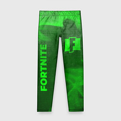 Леггинсы для девочки Fortnite - green gradient вертикально, цвет: 3D-принт
