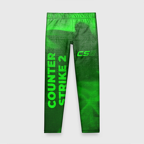 Детские легинсы Counter Strike 2 - green gradient вертикально / 3D-принт – фото 1