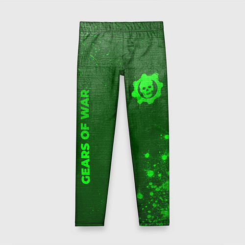 Детские легинсы Gears of War - green gradient вертикально / 3D-принт – фото 1
