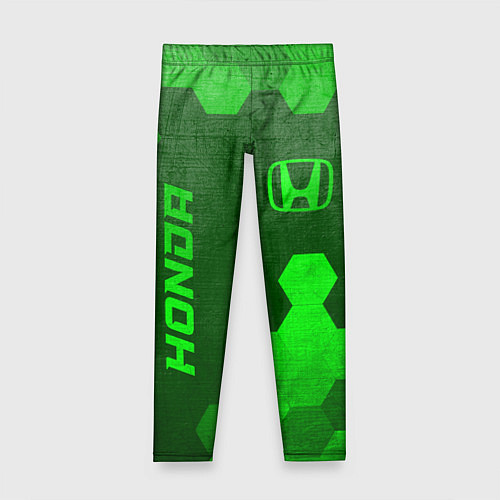 Детские легинсы Honda - green gradient вертикально / 3D-принт – фото 1