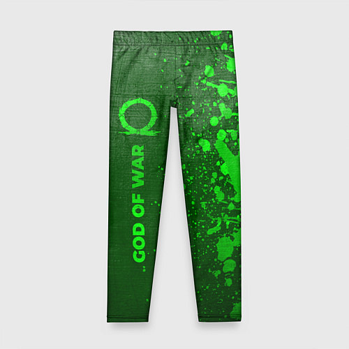 Детские легинсы God of War - green gradient по-вертикали / 3D-принт – фото 1