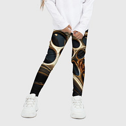 Леггинсы для девочки Черно-золотая абстракция, цвет: 3D-принт — фото 2