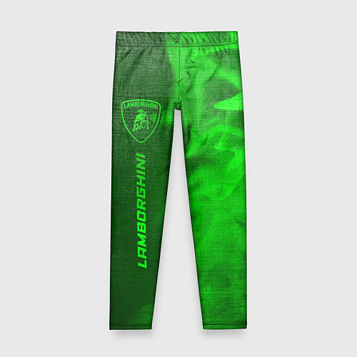 Детские легинсы Lamborghini - green gradient по-вертикали / 3D-принт – фото 1