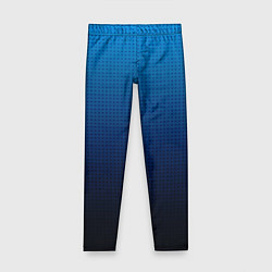 Леггинсы для девочки Из голубого в чёрный градиент с точками, цвет: 3D-принт
