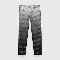 Леггинсы для девочки Градиент металлический тёмно-серый, цвет: 3D-принт