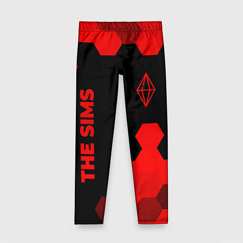 Детские легинсы The Sims - red gradient вертикально / 3D-принт – фото 1
