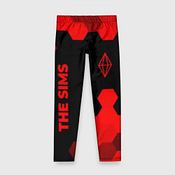 Леггинсы для девочки The Sims - red gradient вертикально, цвет: 3D-принт