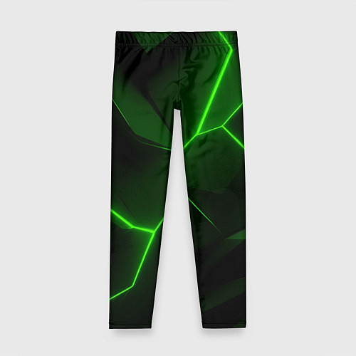 Детские легинсы Зеленая текстура с неоном / 3D-принт – фото 1