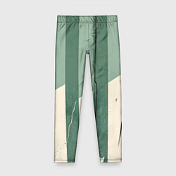 Леггинсы для девочки Зеленые полосы, цвет: 3D-принт