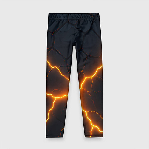 Детские легинсы Молнии и черные плиты / 3D-принт – фото 1