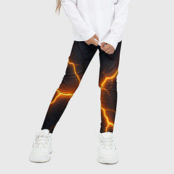 Леггинсы для девочки Молнии и черные плиты, цвет: 3D-принт — фото 2