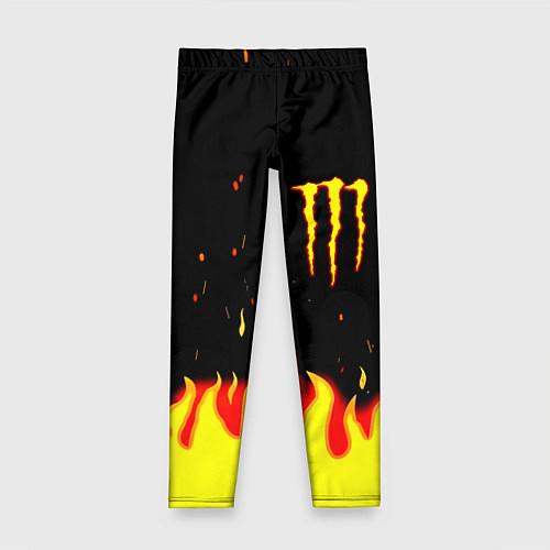 Детские легинсы Monster energy fire steel / 3D-принт – фото 1