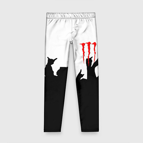 Детские легинсы Monster energy rock black / 3D-принт – фото 1