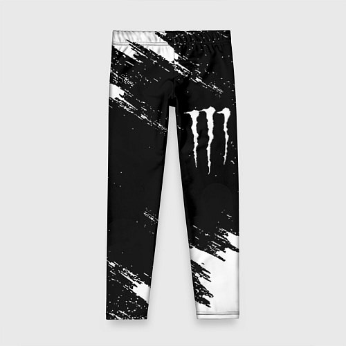 Детские легинсы Monster energy краски штрихи белые / 3D-принт – фото 1