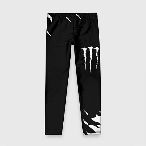 Детские легинсы Monster energy fire white / 3D-принт – фото 1