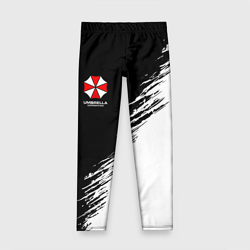 Детские легинсы Umbrella Corp - black and white / 3D-принт – фото 1