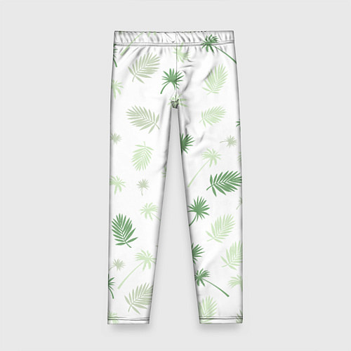 Детские легинсы Текстура белой гавайской рубашки / 3D-принт – фото 1