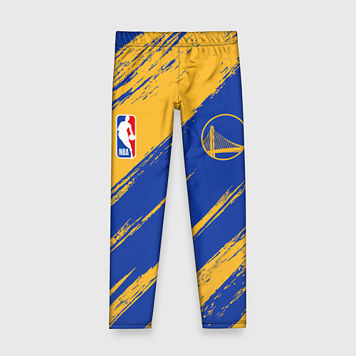 Детские легинсы Голден Стэйт Уорриорз - желто синие / 3D-принт – фото 1