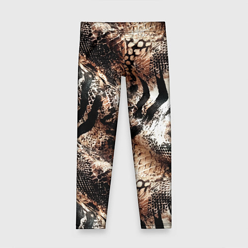 Детские легинсы Змеиная кожа и полоски зебры микс - сафари паттерн / 3D-принт – фото 1